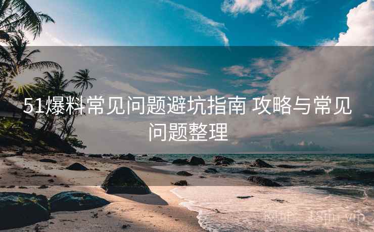 51爆料常见问题避坑指南 攻略与常见问题整理