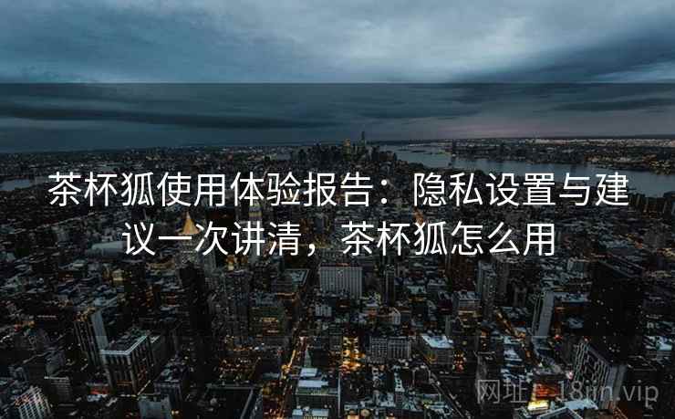 茶杯狐使用体验报告：隐私设置与建议一次讲清，茶杯狐怎么用