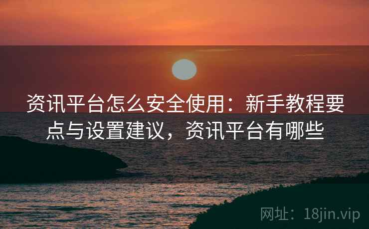 资讯平台怎么安全使用：新手教程要点与设置建议，资讯平台有哪些