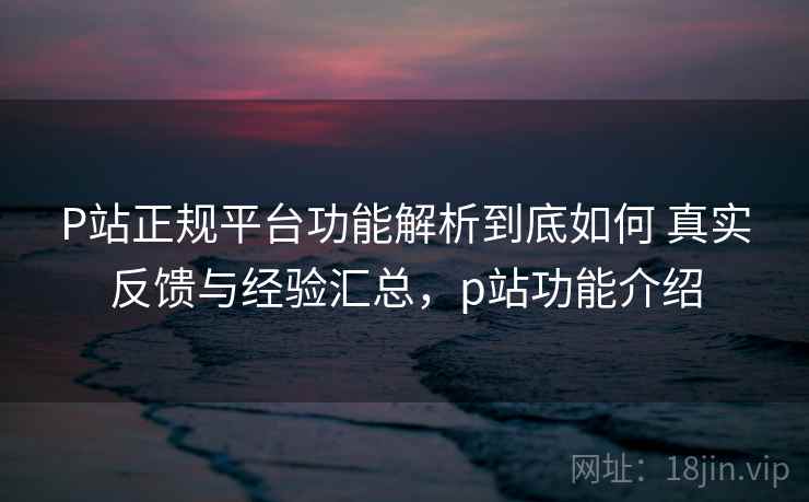 P站正规平台功能解析到底如何 真实反馈与经验汇总，p站功能介绍