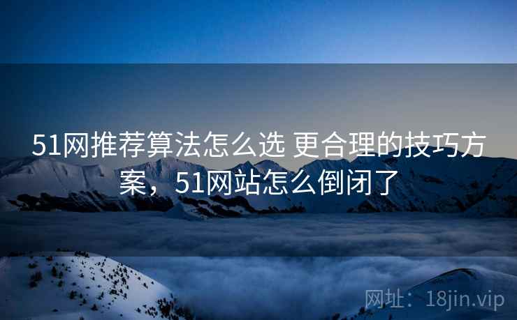 51网推荐算法怎么选 更合理的技巧方案，51网站怎么倒闭了